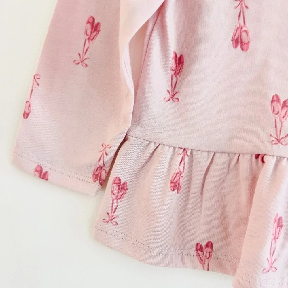 NWT Carter’s 2T Pink Ballet Print Peplum Top | Toddler Girl